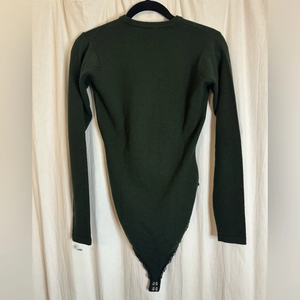 DKNY vintage Dark Green Turtleneck Sweater bodysuit - Picture 5 of 7